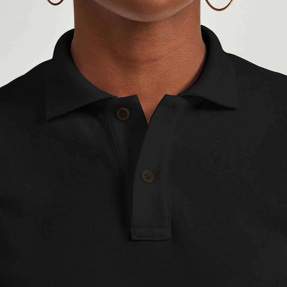 The Pique Polo in 100% Organic Cotton 200GSM, Black