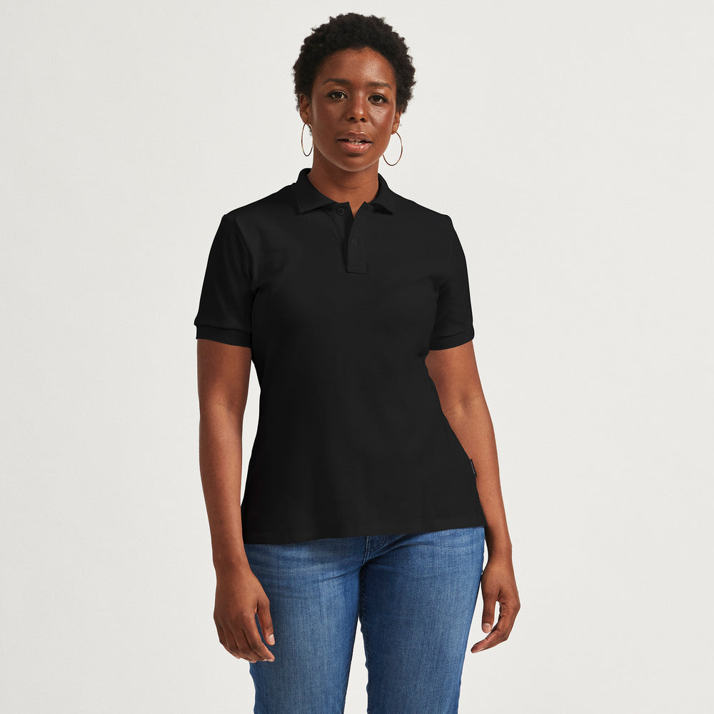 The Pique Polo in 100% Organic Cotton 200GSM, Black