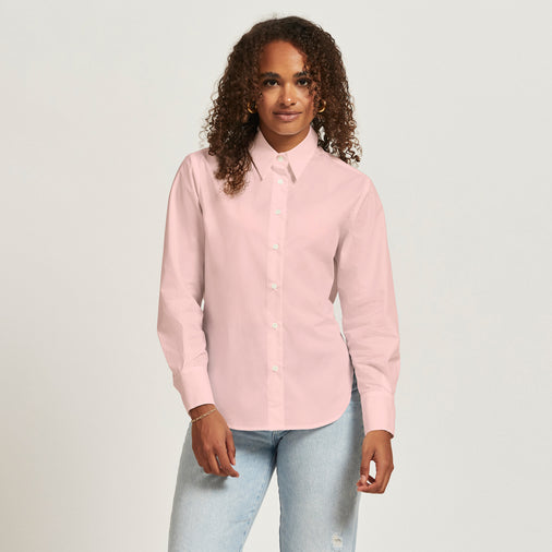 The Poplin Shirt in Organic Cotton Poplin 110GSM, Pastel Pink