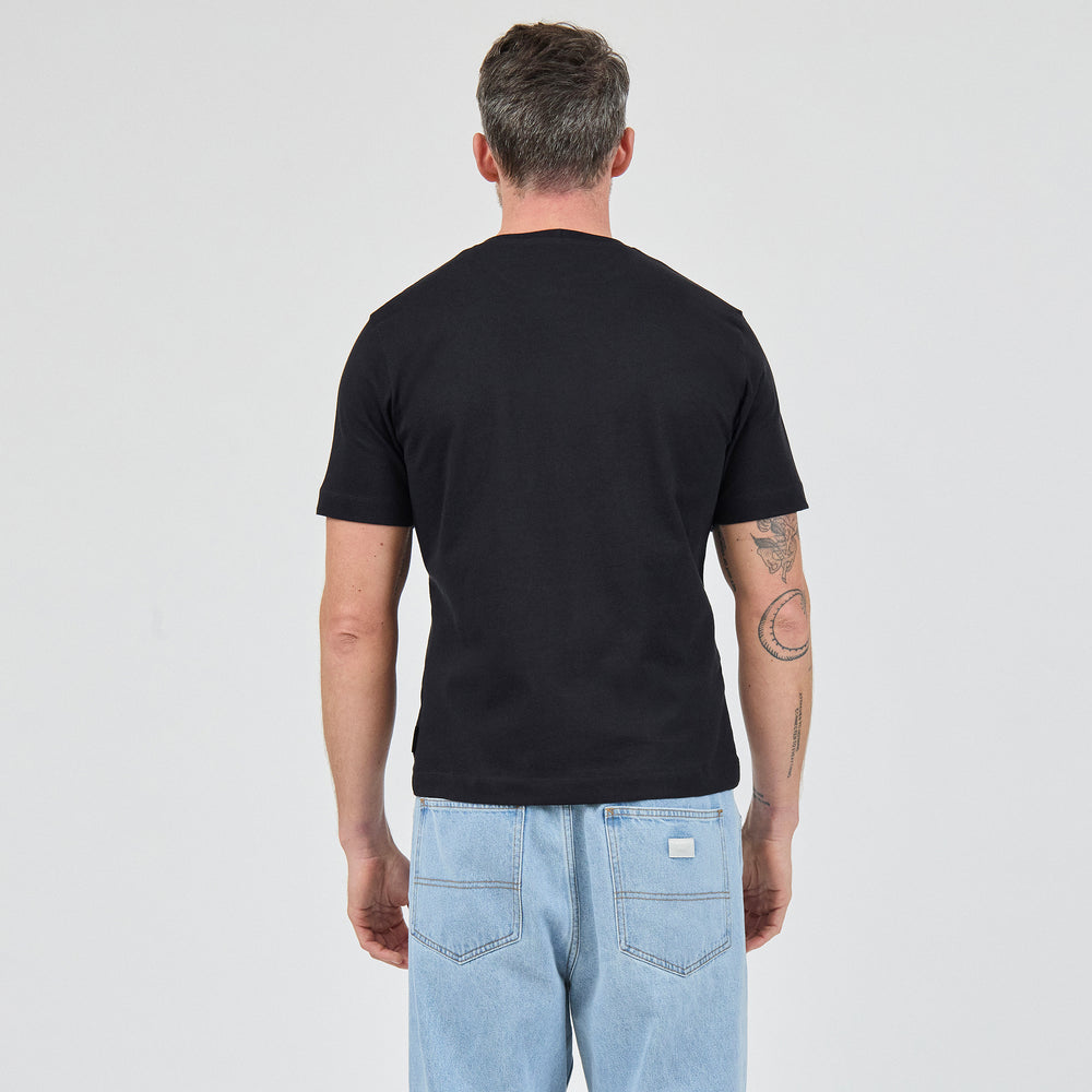 The Heavy Cotton Logo Tee in 100% Organic Cotton 220GSM, Black