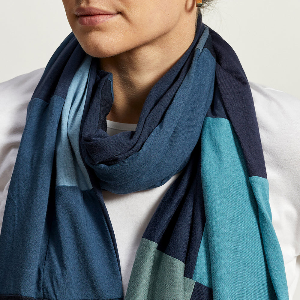 The Zero Waste Scarf in Zero Waste Patchwork, Mostly Blue
