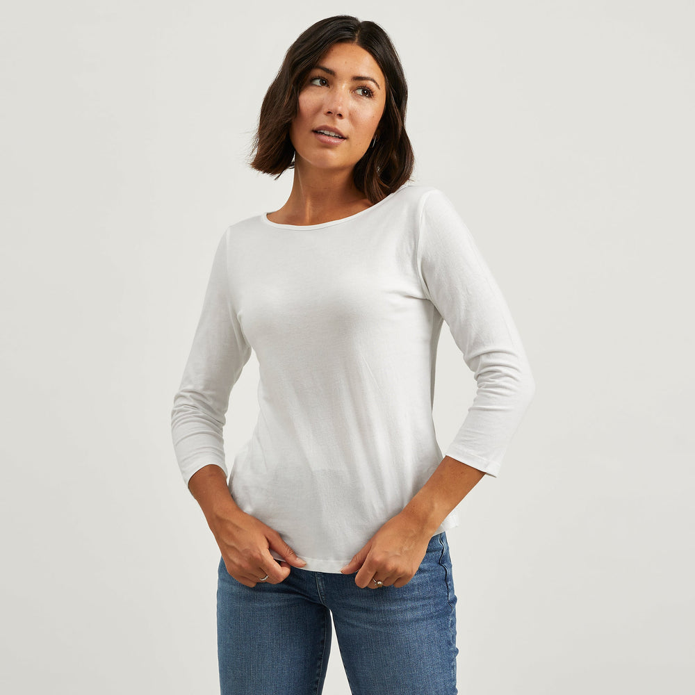 Cotton 3/4 Boat Tee