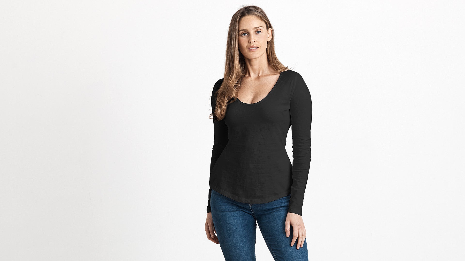 The Long Scoop in Organic Cotton 110GSM, Asphalt