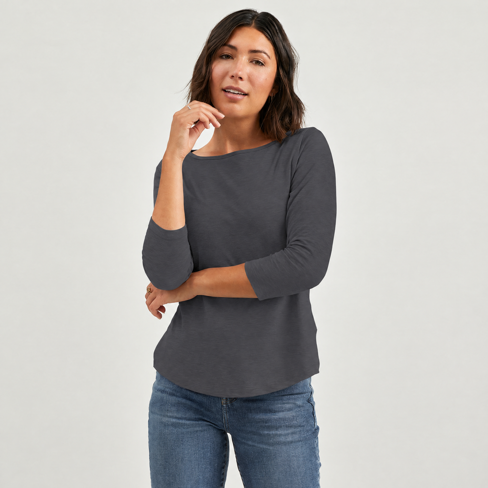 Women's Hemp 3/4 Boat Tee