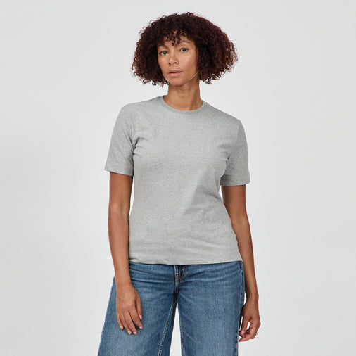 The Classic Crew in 100% Organic Cotton 220GSM, Grey Marl