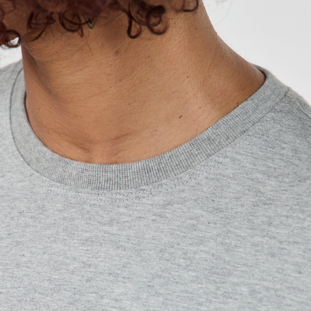 The Classic Crew in 100% Organic Cotton 220GSM, Grey Marl