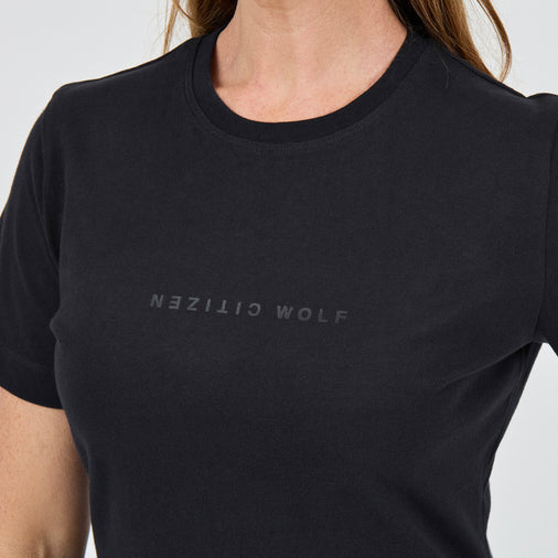 The Heavy Cotton Logo Tee in 100% Organic Cotton 220GSM, Black