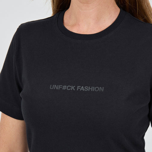 The Heavy Cotton Logo Tee in 100% Organic Cotton 220GSM, Black