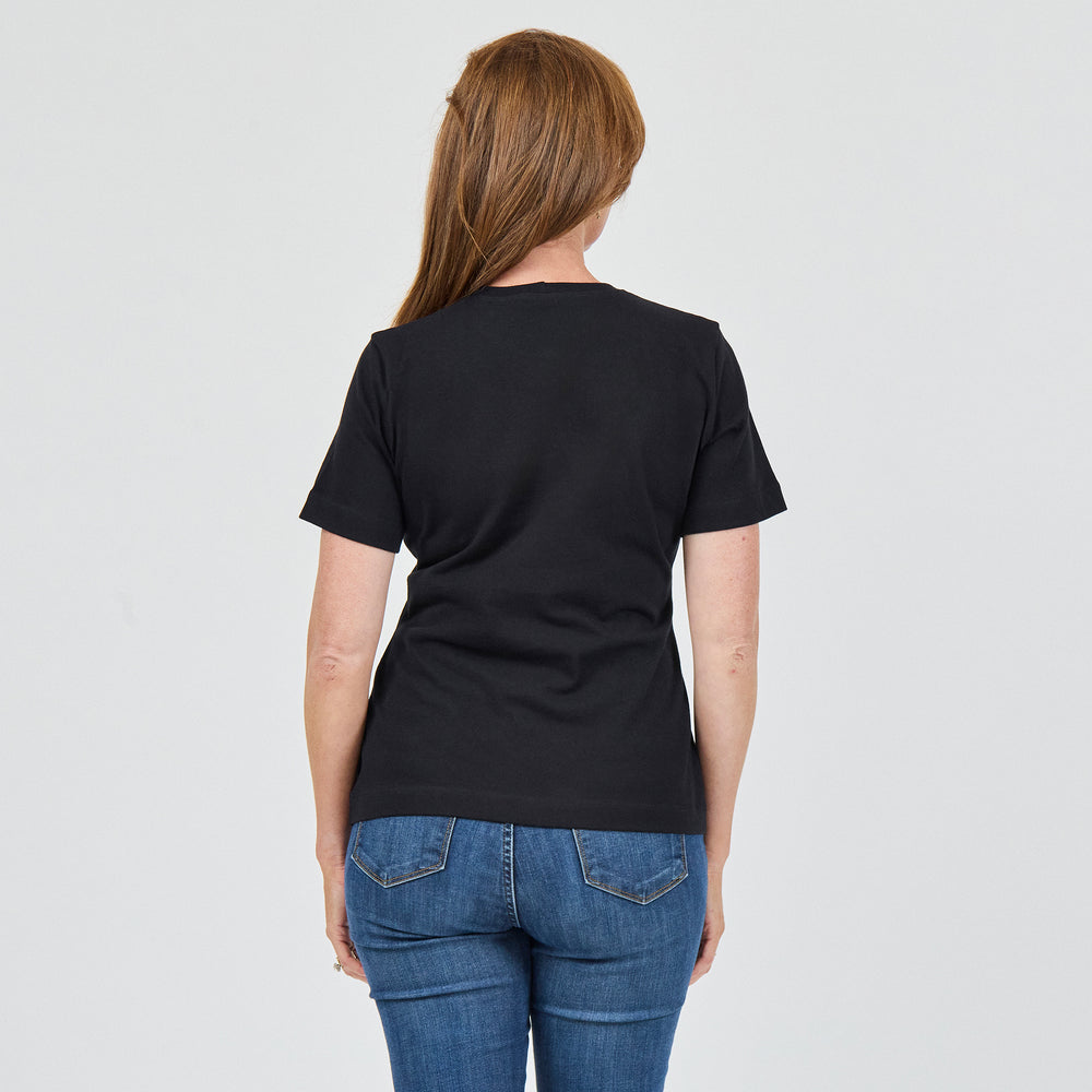 The Heavy Cotton Logo Tee in 100% Organic Cotton 220GSM, Black