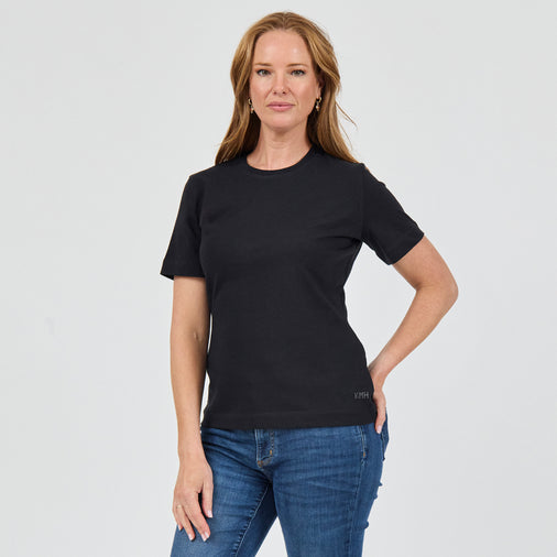 The Heavy Cotton Logo Tee in 100% Organic Cotton 220GSM, Black