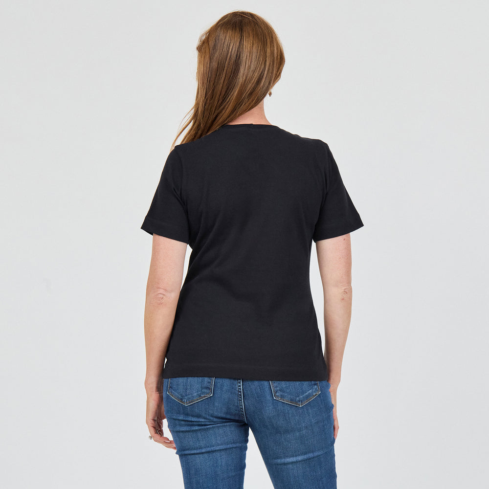 The Heavy Cotton Logo Tee in 100% Organic Cotton 220GSM, Black