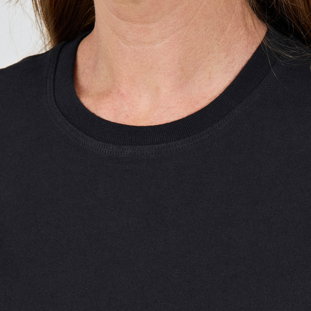 The Heavy Cotton Logo Tee in 100% Organic Cotton 220GSM, Black
