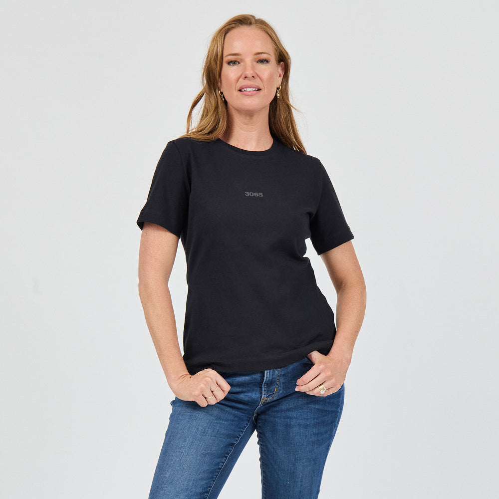The Heavy Cotton Logo Tee in 100% Organic Cotton 220GSM, Black