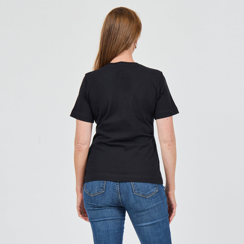 The Heavy Cotton Logo Tee in 100% Organic Cotton 220GSM, Black