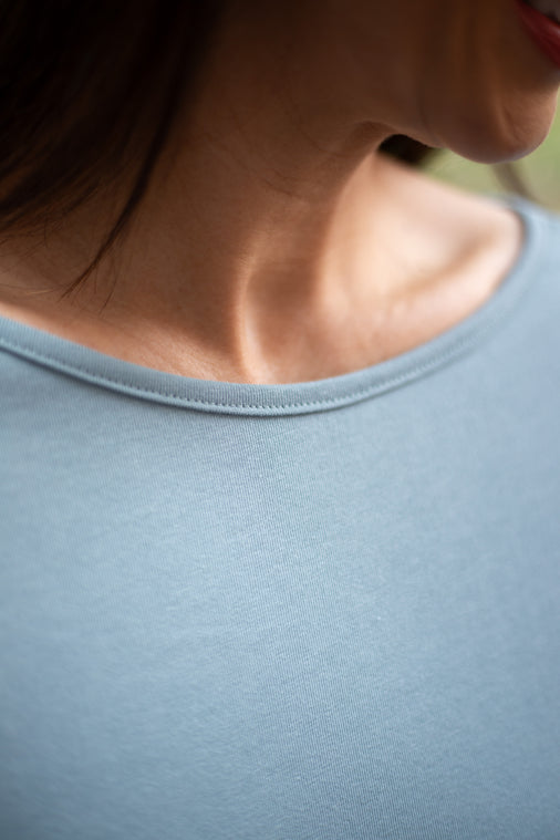 The Women's Limited Edition Cotton 3/4 Boat Tee in 100% Aussie Super Cotton 200GSM, Bluegum