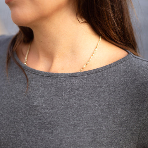 The Women's 3/4 Boat Tee in 100% Cotton 170GSM, in Charcoal Marl | Limited Edition