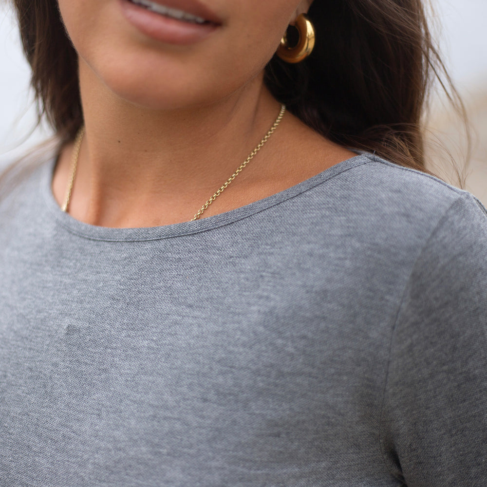 The Women's Limited Edition Pique Knit Tee in 100% BCI Cotton 170GSM, Grey Marl