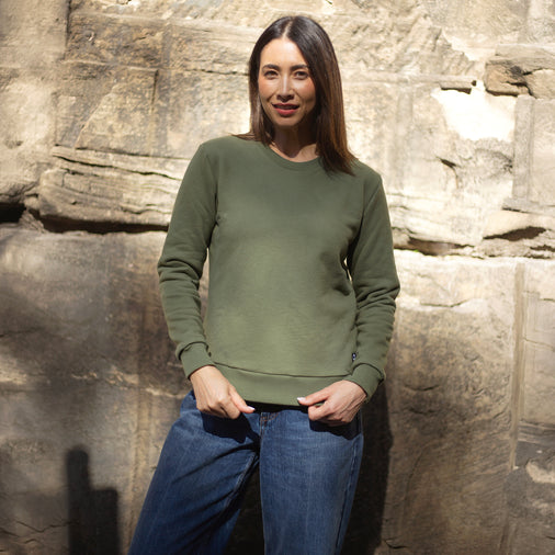 The Women's Limited Edition, Good Earth Cotton Sweatshirt in 100% Good Earth Cotton 400GSM Terry, Eucalypt