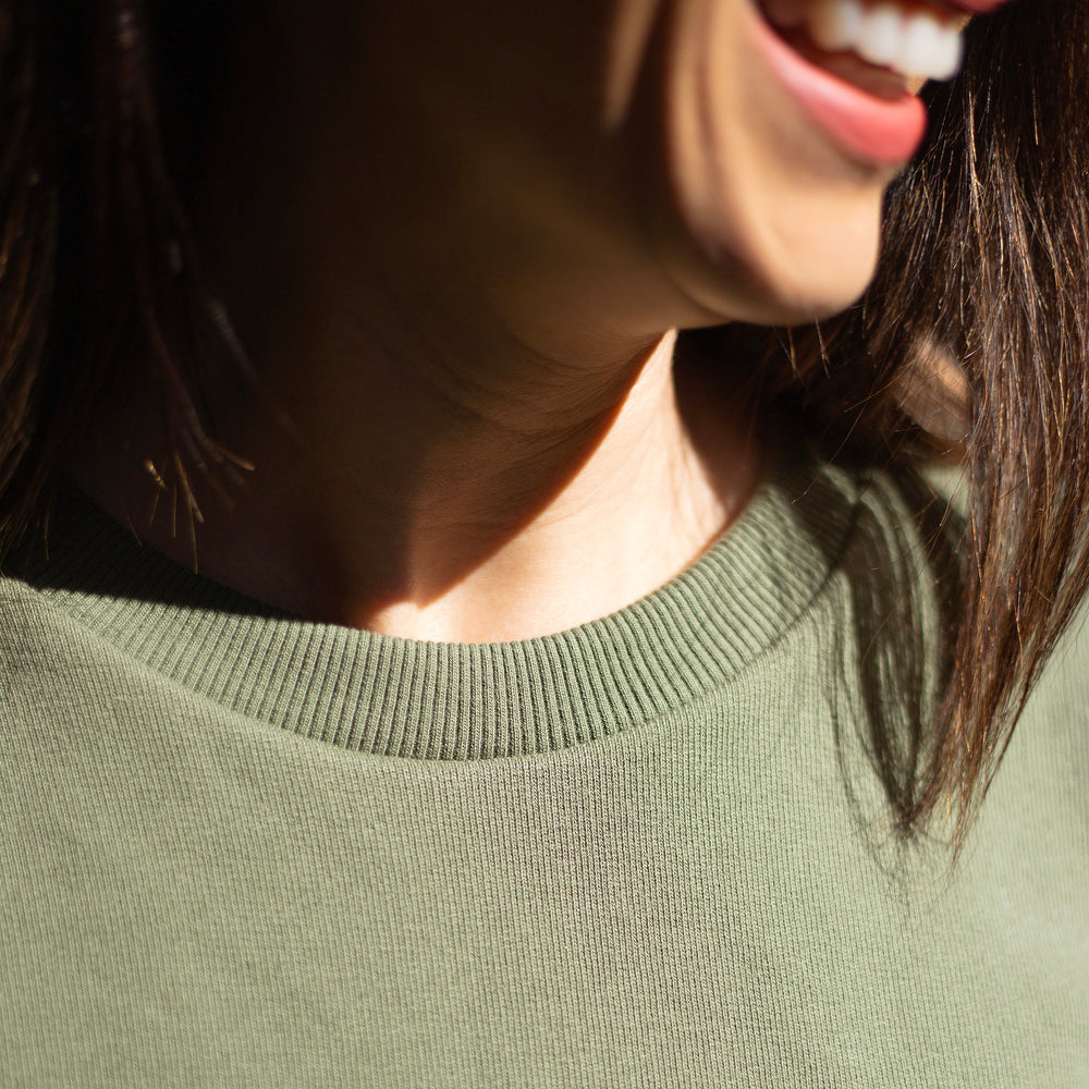 The Women's Limited Edition, Good Earth Cotton Sweatshirt in 100% Good Earth Cotton 400GSM Terry, Eucalypt