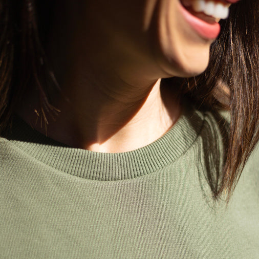 The Women's Limited Edition, Good Earth Cotton Sweatshirt in 100% Good Earth Cotton 400GSM Terry, Eucalypt