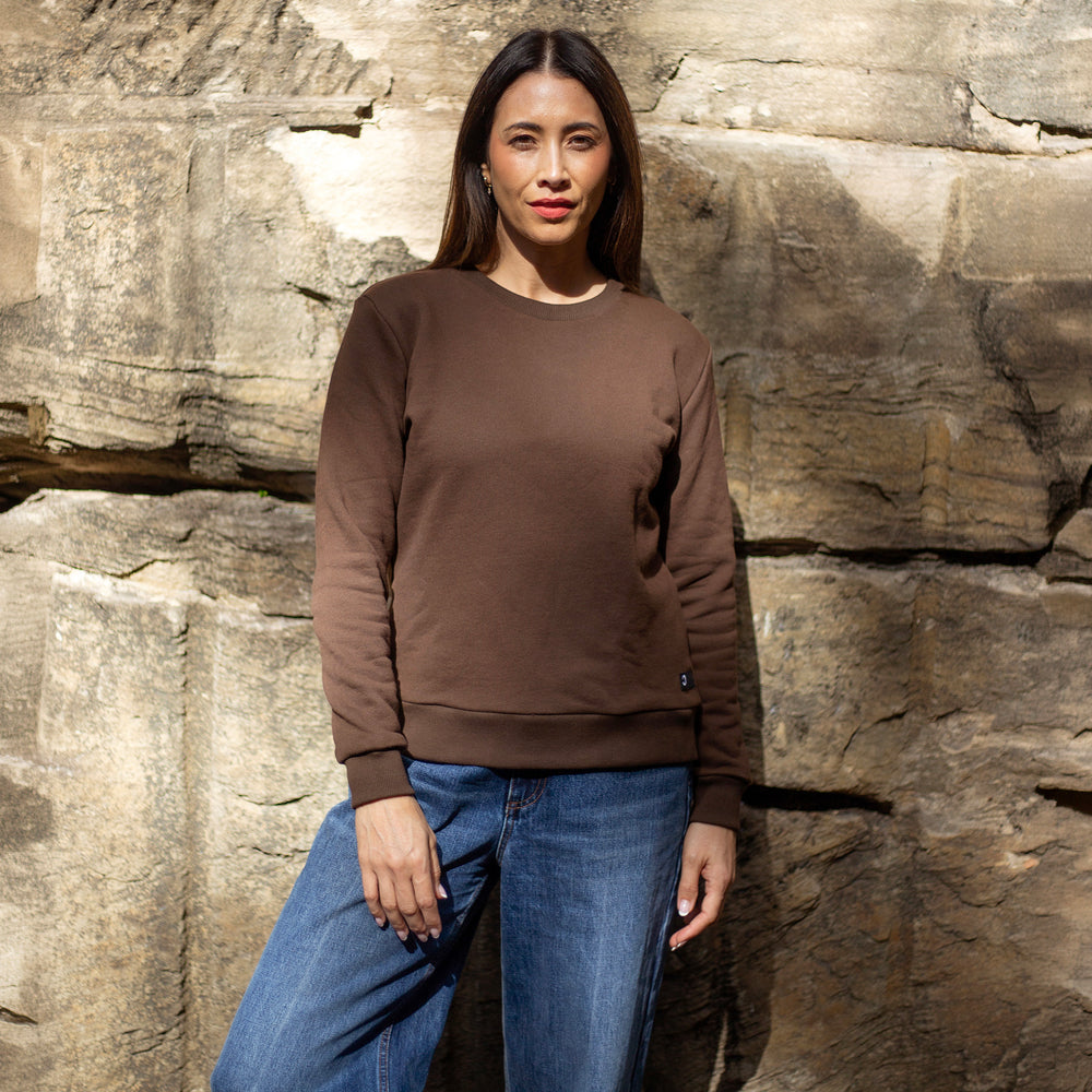 The Women's Limited Edition, Good Earth Cotton Sweatshirt in 100% Good Earth Cotton 400GSM Terry, Ironbark