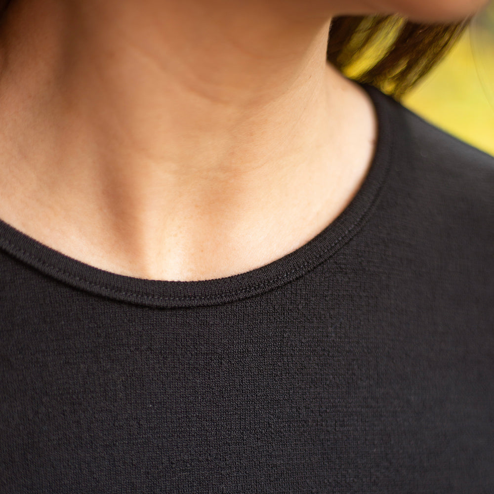 The Women's Limited Edition, Merino Ponte Heavy Tee in 100% Merino Ponte 350GSM, Black