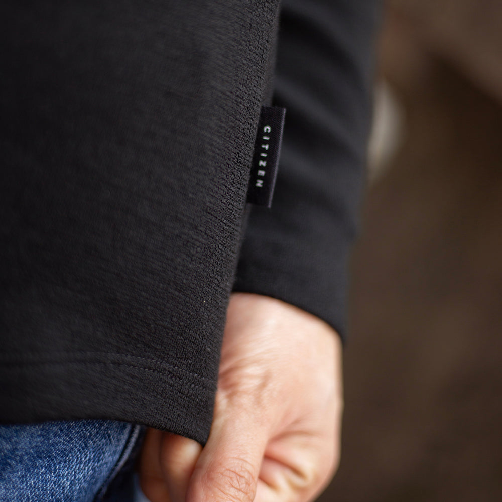 The Women's Limited Edition, Merino Ponte Heavy Tee in 100% Merino Ponte 350GSM, Black