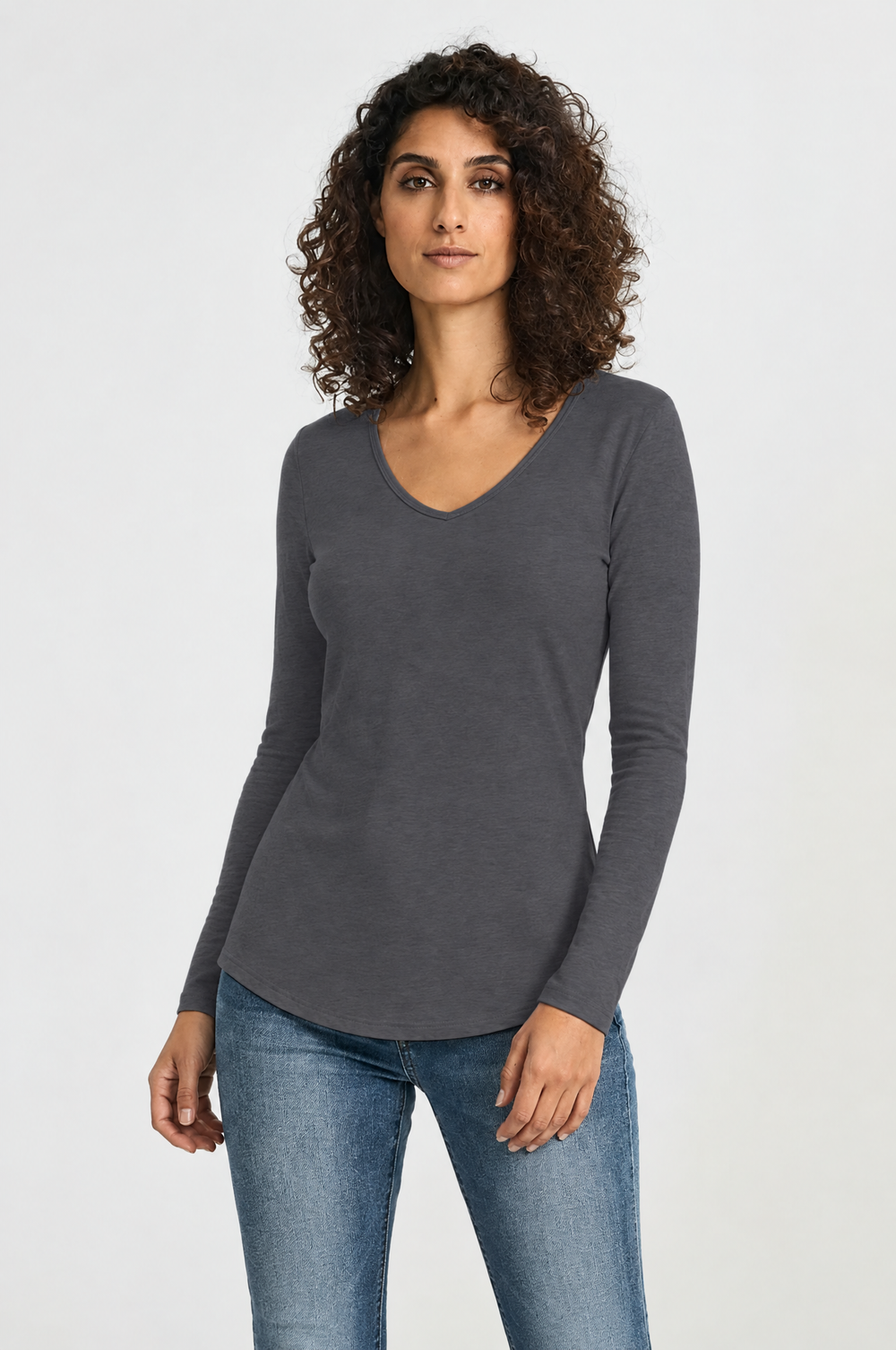 Women's Hemp LS V-Neck Tee