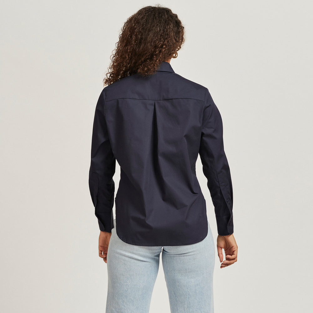 The Poplin Shirt in Organic Cotton Poplin 110GSM, Navy
