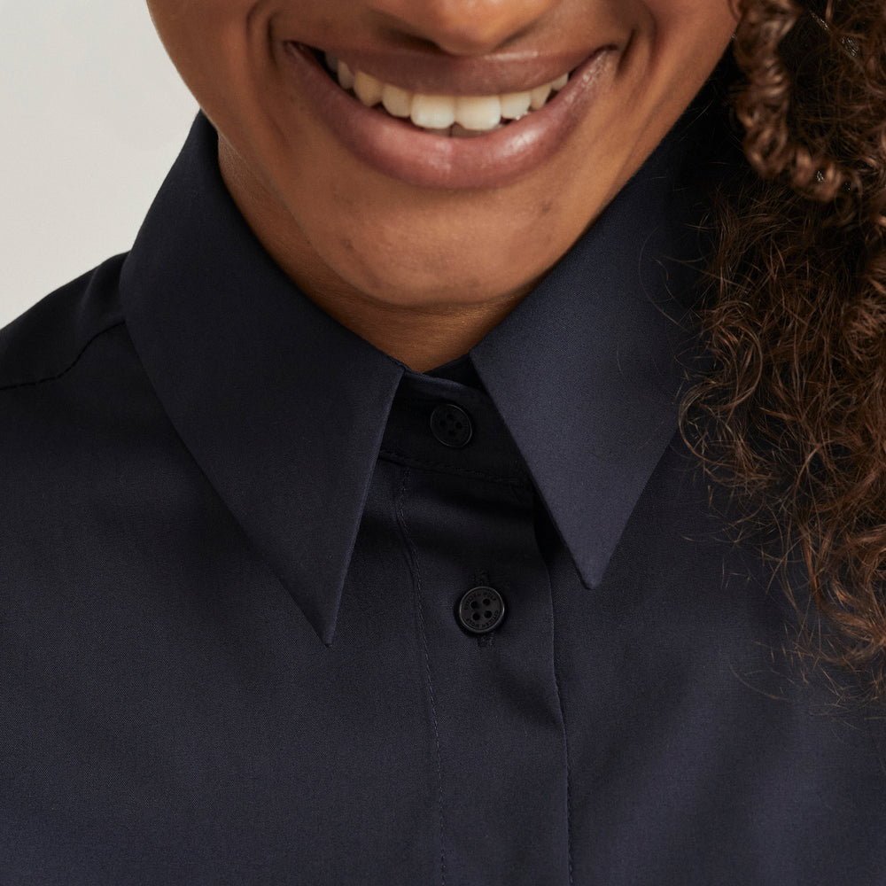 The Poplin Shirt in Organic Cotton Poplin 110GSM, Navy