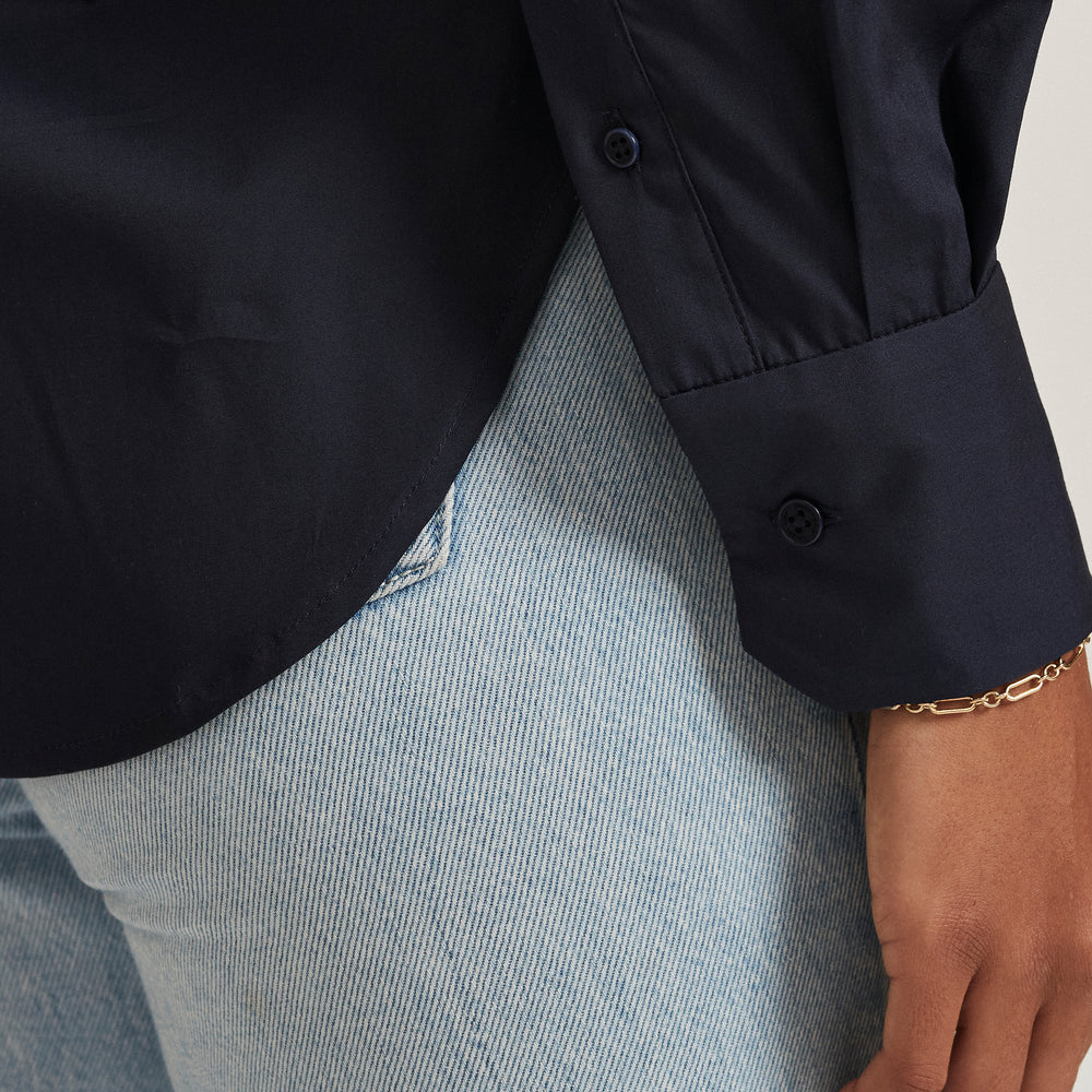 The Poplin Shirt in Organic Cotton Poplin 110GSM, Navy