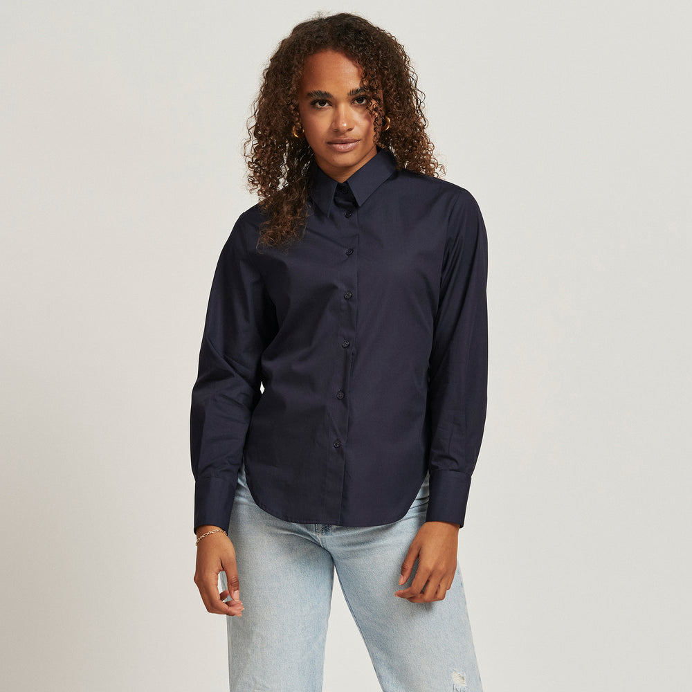 The Poplin Shirt in Organic Cotton Poplin 110GSM, Navy