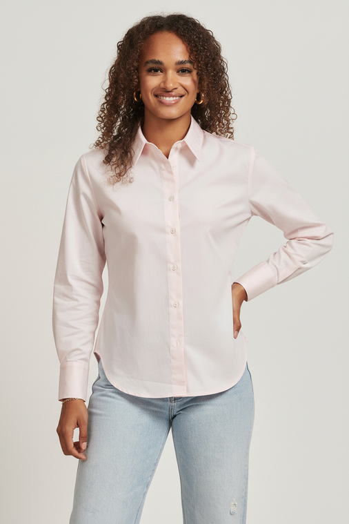 The Poplin Shirt in Organic Cotton Poplin 110GSM, Pastel Pink