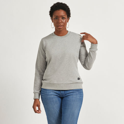 The Crew Sweatshirt in Organic Cotton Terry 290GSM, Grey Marl