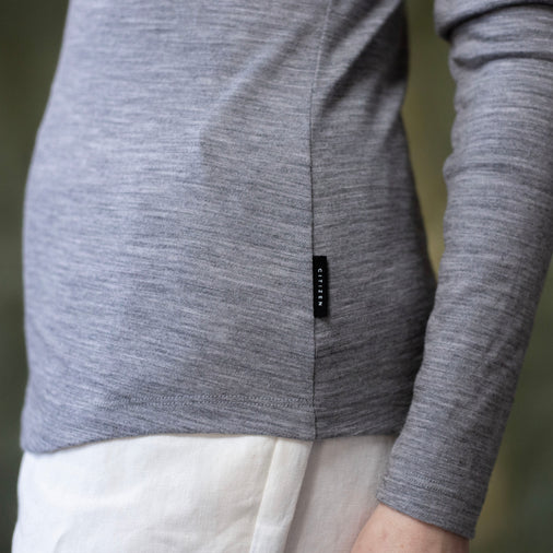 Women's Grey Marl Heavy Merino Tee