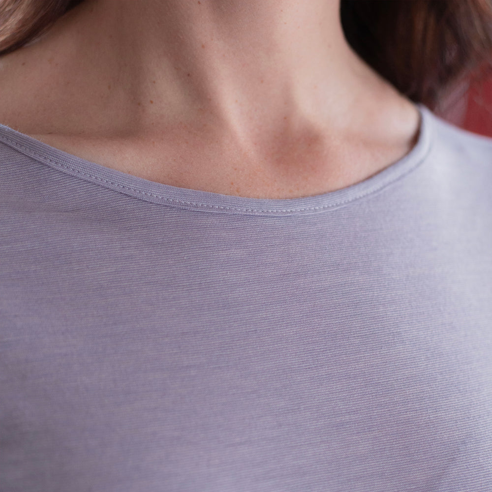 The Women's Merino / Cotton Tee in 56% Merino Wool / 46% Cotton 118GSM, Steel Blue