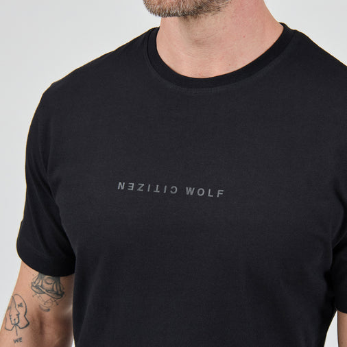 The Heavy Cotton Logo Tee in 100% Organic Cotton 220GSM, Black
