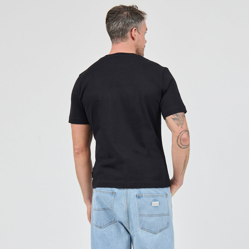 The Heavy Cotton Logo Tee in 100% Organic Cotton 220GSM, Black