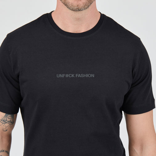 The Heavy Cotton Logo Tee in 100% Organic Cotton 220GSM, Black