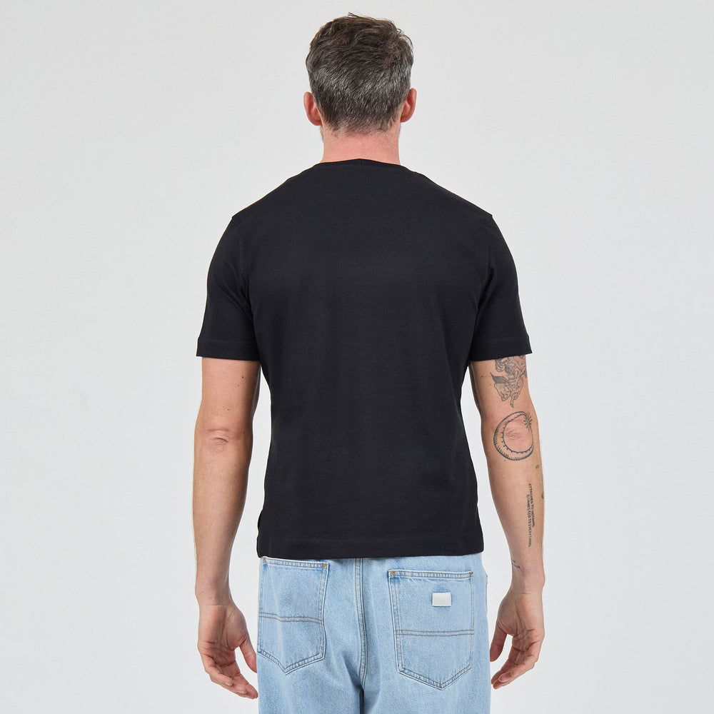 The Heavy Cotton Logo Tee in 100% Organic Cotton 220GSM, Black