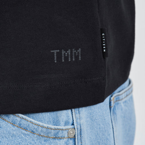 The Heavy Cotton Logo Tee in 100% Organic Cotton 220GSM, Black