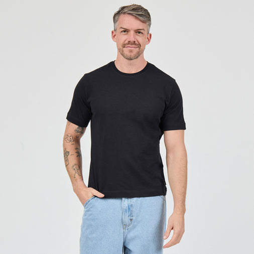 The Heavy Cotton Logo Tee in 100% Organic Cotton 220GSM, Black