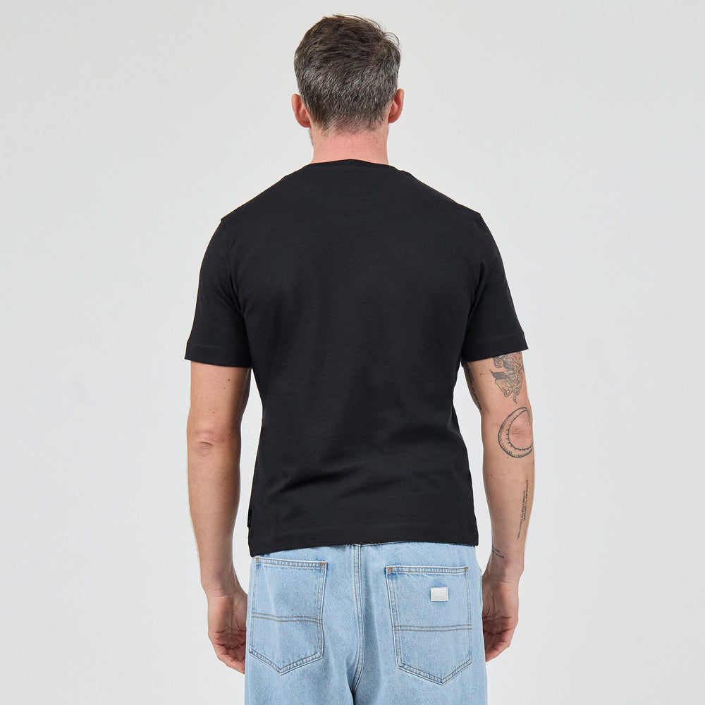The Heavy Cotton Logo Tee in 100% Organic Cotton 220GSM, Black