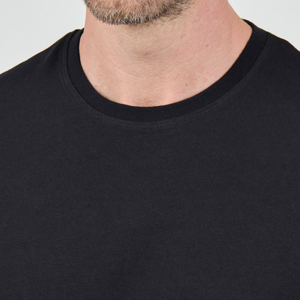 The Heavy Cotton Logo Tee in 100% Organic Cotton 220GSM, Black