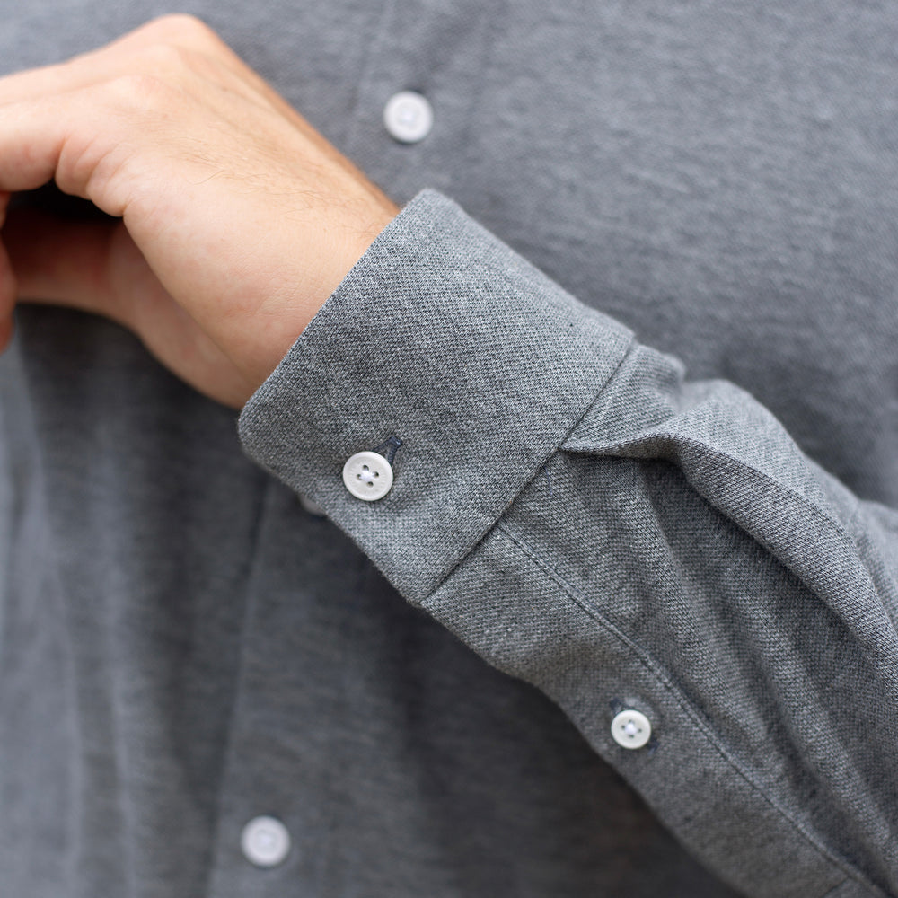 The Men's Limited Edition Pique Knit Shirt in 100% BCI Cotton 170GSM, Grey Marl