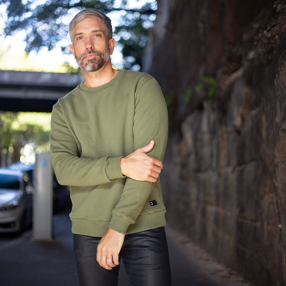 The Men's Limited Edition, Good Earth Cotton Sweatshirt in 100% Good Earth Cotton 400GSM Terry, Eucalypt