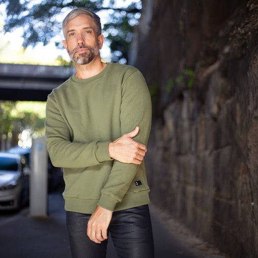The Men's Limited Edition, Good Earth Cotton Sweatshirt in 100% Good Earth Cotton 400GSM Terry, Eucalypt