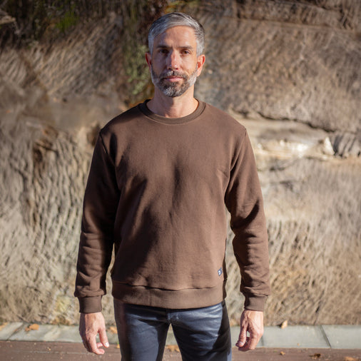 The Men's Limited Edition, Good Earth Cotton Sweatshirt in 100% Good Earth Cotton 400GSM Terry, Ironbark