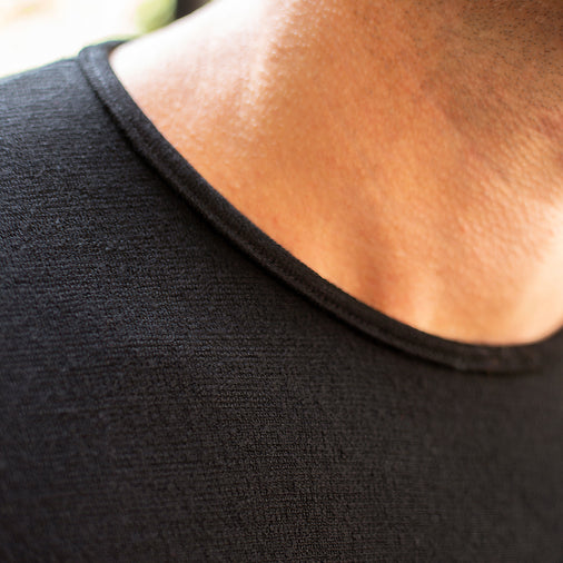The Men's Limited Edition, Merino Ponte Heavy Tee in 100% Merino Ponte 350GSM, Black