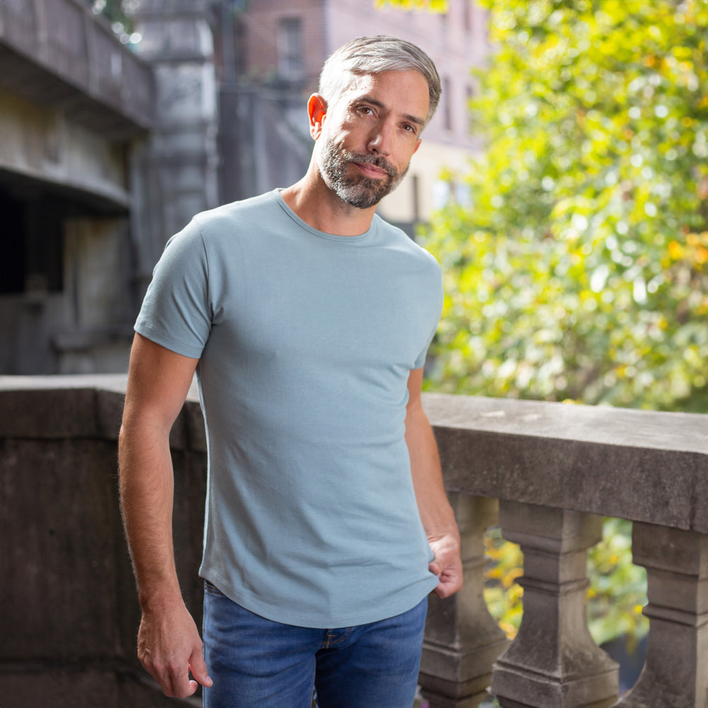 The Men's Limited Edition Cotton Short Crew Tee in 100% Aussie Super Cotton 200GSM, Bluegum